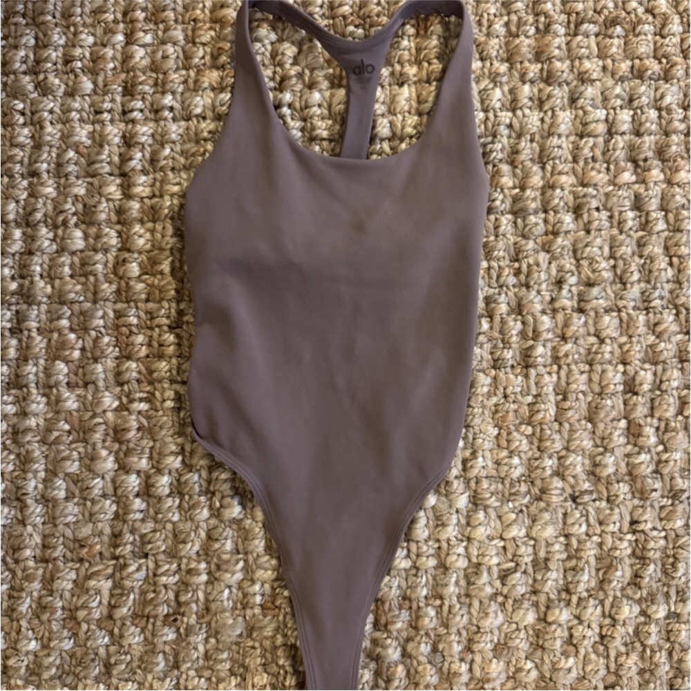 ALO Yoga Brown Scoop-Front Bodysuit